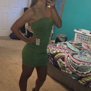 Green Strapless Dress